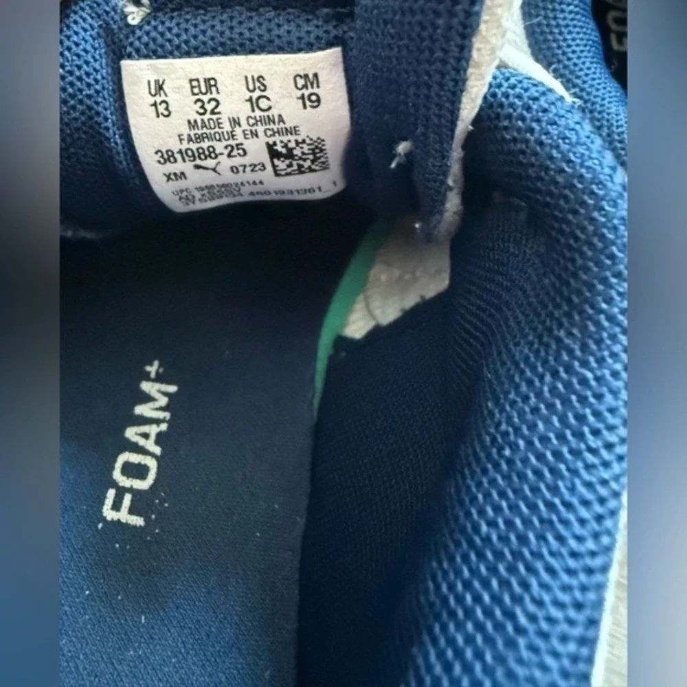 Puma R78 Youth Sneakers Light Gray Blue Yellow Size 1C